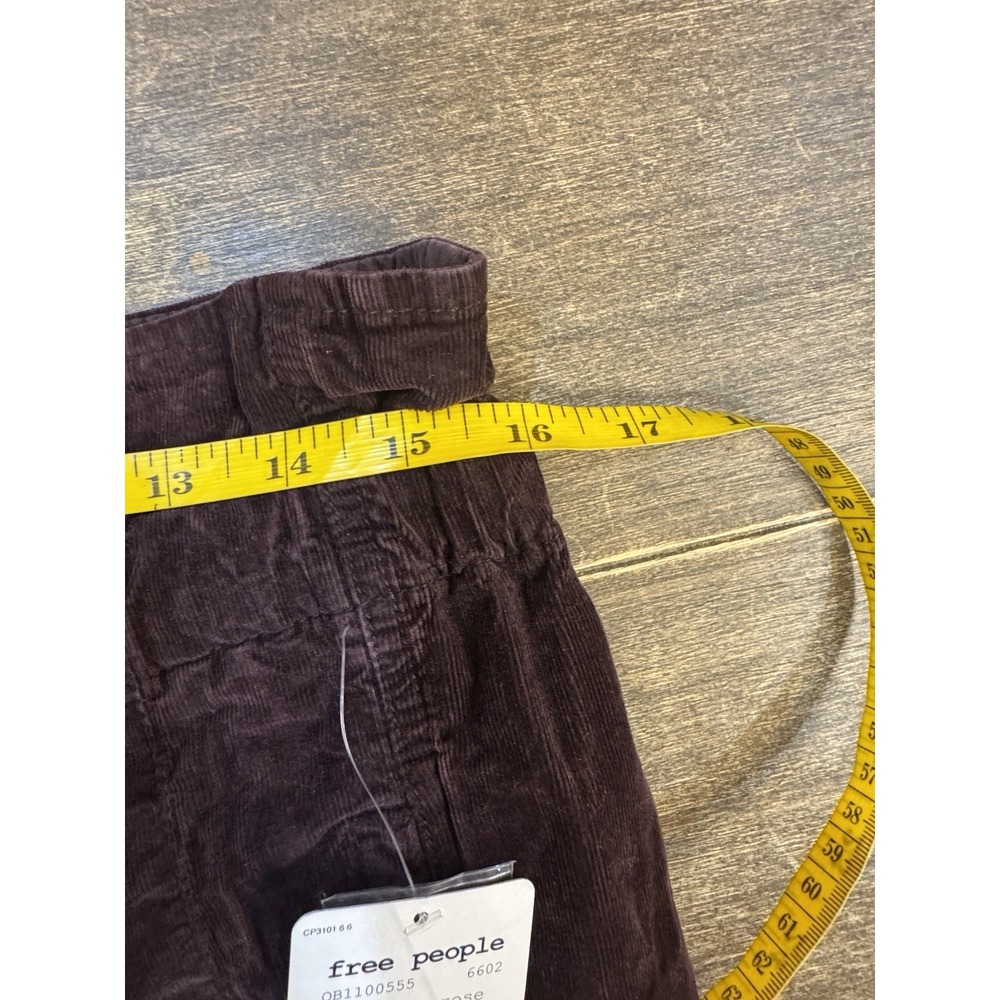 Free People Margate Corduroy Paperbag Trousers Size XS Rose Panther - Picture 9 of 15